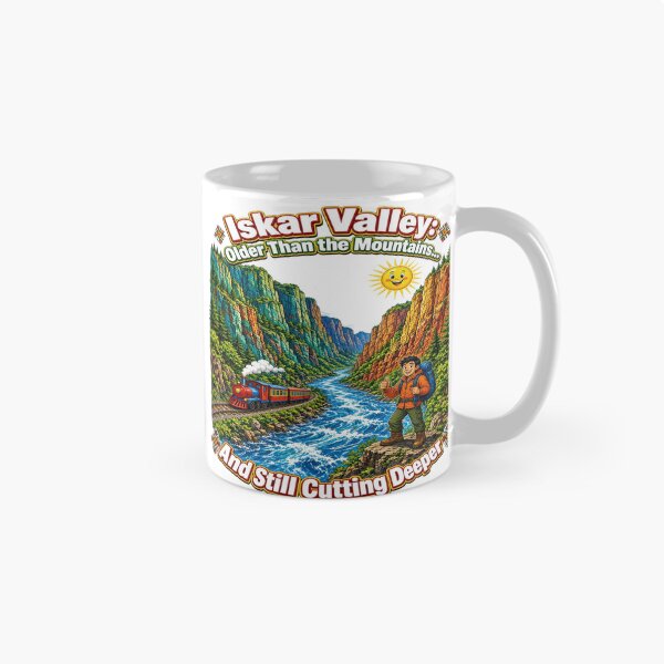Item preview, Iskar Valley: Older Than the Mountains... And Still Cutting Deeper - Bulgaria Scenic Railway T-Shirt designed and sold by Sushikidsntoddlers.