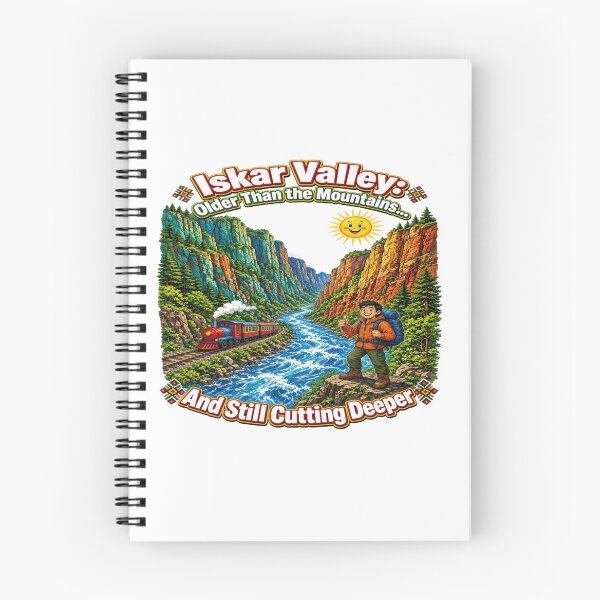 Item preview, Iskar Valley: Older Than the Mountains... And Still Cutting Deeper - Bulgaria Scenic Railway T-Shirt designed and sold by Sushikidsntoddlers.