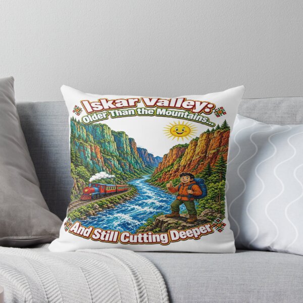 Item preview, Iskar Valley: Older Than the Mountains... And Still Cutting Deeper - Bulgaria Scenic Railway T-Shirt designed and sold by Sushikidsntoddlers.