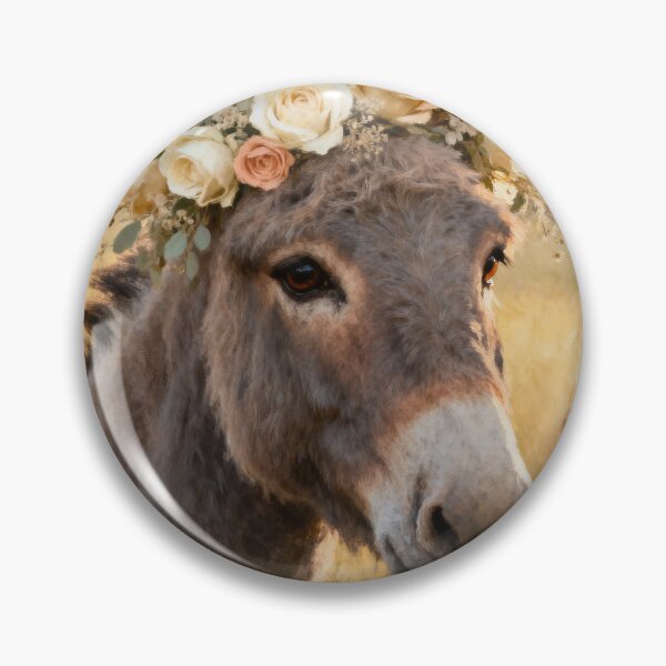 Item preview, Donkey Floral Crown Print - Romantic Farm Animal Wall Art - A3 A4 A5 - Cottagecore Countryside Decor designed and sold by QuietCanvasArtworks.