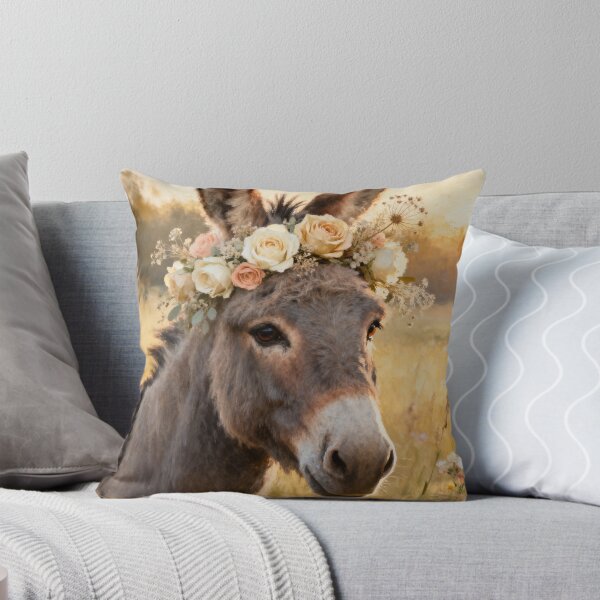 Item preview, Donkey Floral Crown Print - Romantic Farm Animal Wall Art - A3 A4 A5 - Cottagecore Countryside Decor designed and sold by QuietCanvasArtworks.