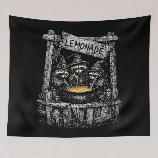 Item preview, Raccoon Witches Lemonade Stand Funny Halloween designed and sold by Melissanet.