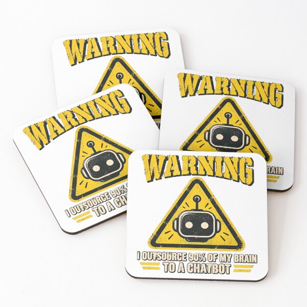 Item preview, Funny Warning Label Shirt | AI Chatbot Brain Joke Tee | Sarcastic Tech Graphic T-Shirt designed and sold by RokomariFabric.
