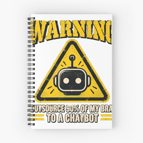 Item preview, Funny Warning Label Shirt | AI Chatbot Brain Joke Tee | Sarcastic Tech Graphic T-Shirt designed and sold by RokomariFabric.