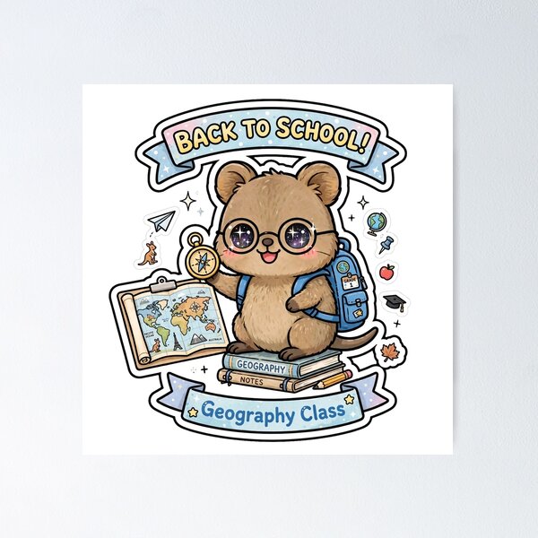 Item preview, Kawaii Quokka Geography Class Explorer designed and sold by Wildlife-Walk.