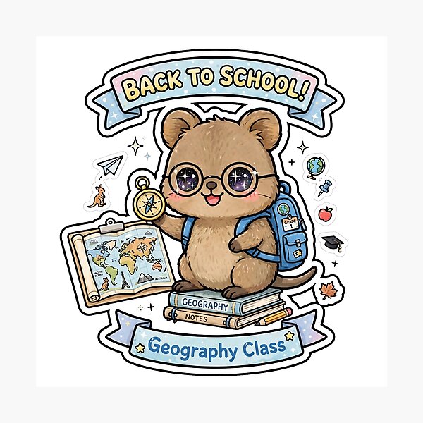 Item preview, Kawaii Quokka Geography Class Explorer designed and sold by Wildlife-Walk.