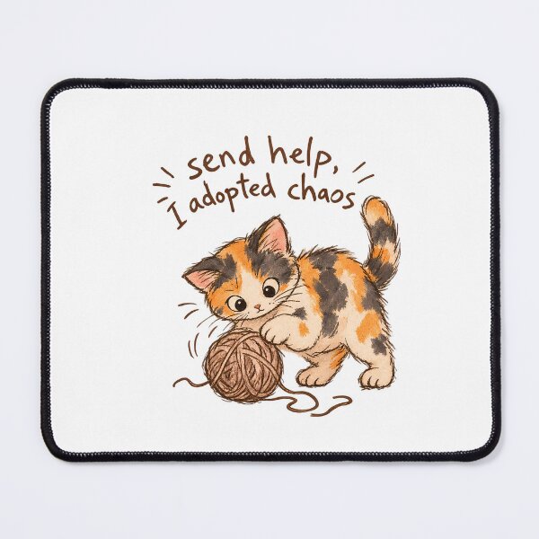 Item preview, Send Help I Adopted Chaos Calico Cat designed and sold by Fuzzaroo.
