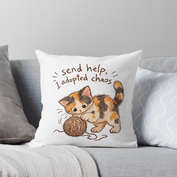 Item preview, Send Help I Adopted Chaos Calico Cat designed and sold by Fuzzaroo.