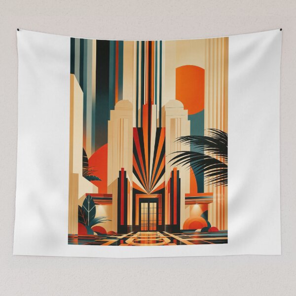 Item preview, Wall Art - Postcard - Art Deco Palace Poster | Retro Luxury Architecture Wall Art - #6 designed and sold by ForeverPrintsOK.
