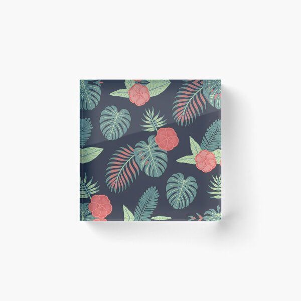 Item preview, Tropical Monstera and Hibiscus Floral Pattern designed and sold by ART BOND.