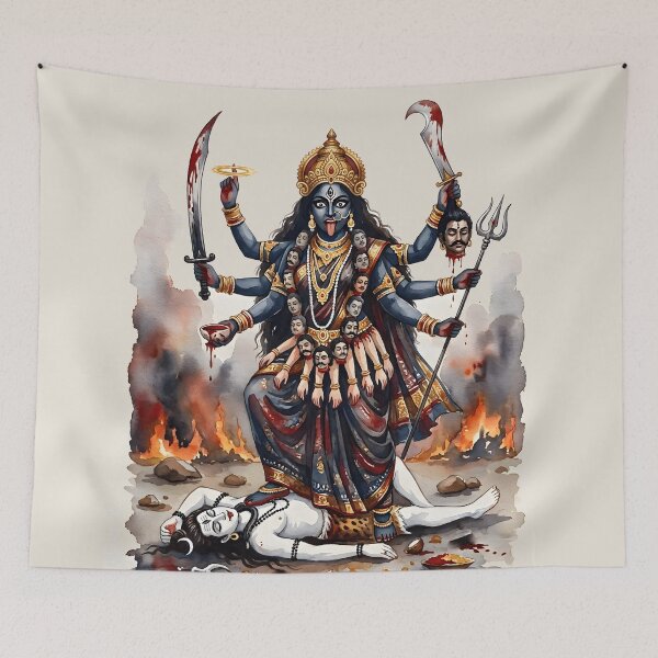 Item preview, Goddess Kali Watercolor Art designed and sold by hutofdesigns.