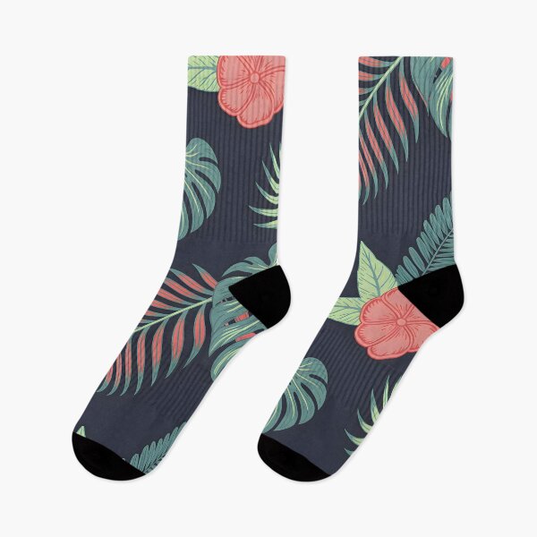 Item preview, Tropical Monstera and Hibiscus Floral Pattern designed and sold by ART BOND.