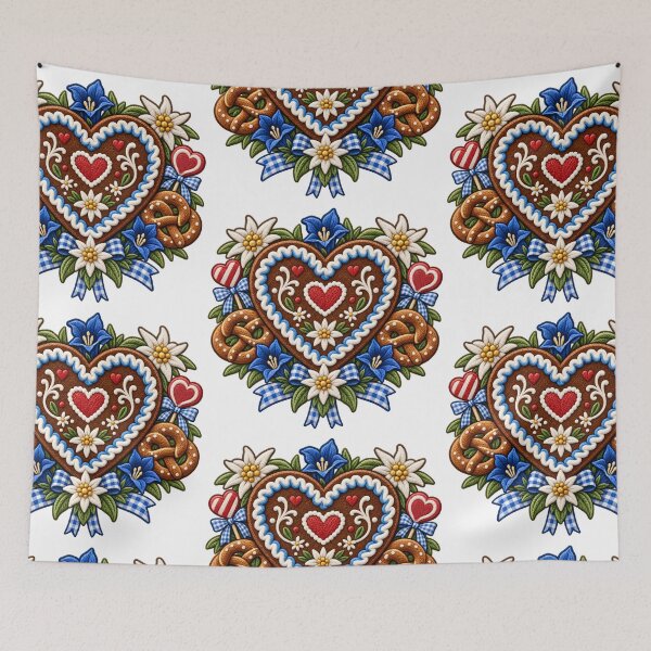 Item preview, Gingerbread heart with edelweiss and gentian designed and sold by Kisho.