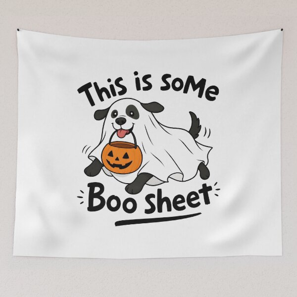 Item preview, Dog Ghost Boo Sheet Halloween Pun designed and sold by OlyvieArt.
