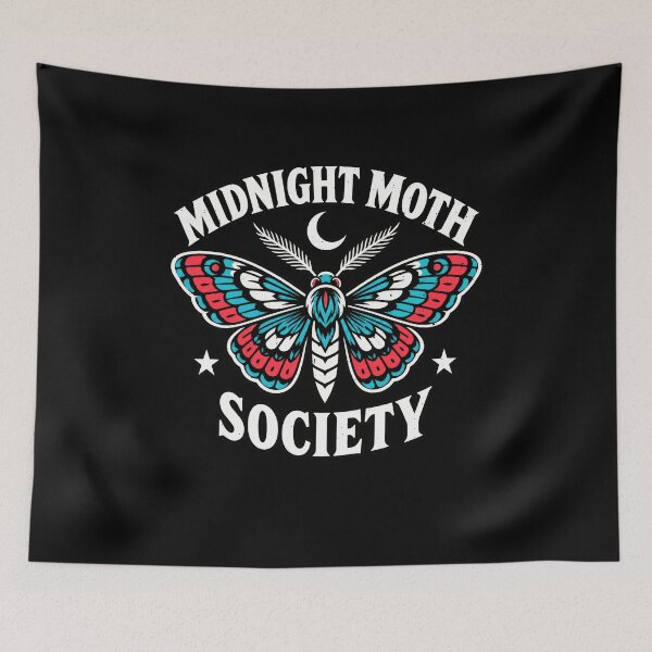 Item preview, Funny Midnight Moth Society Nocturnal Emblem Art designed and sold by elderberry.
