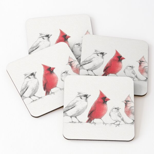 Item preview, Four birds are standing in a row designed and sold by anytka.