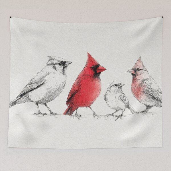 Item preview, Four birds are standing in a row designed and sold by anytka.