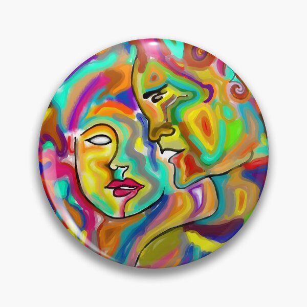Item preview, colorful abstract lovers portrait designed and sold by Jay21743ori.