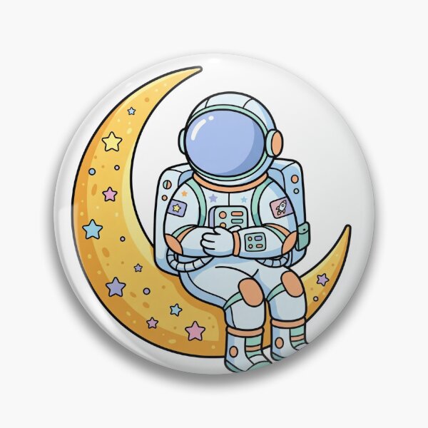 Item preview, Cute Astronaut Sitting On Golden Crescent Moon designed and sold by vienaphi.