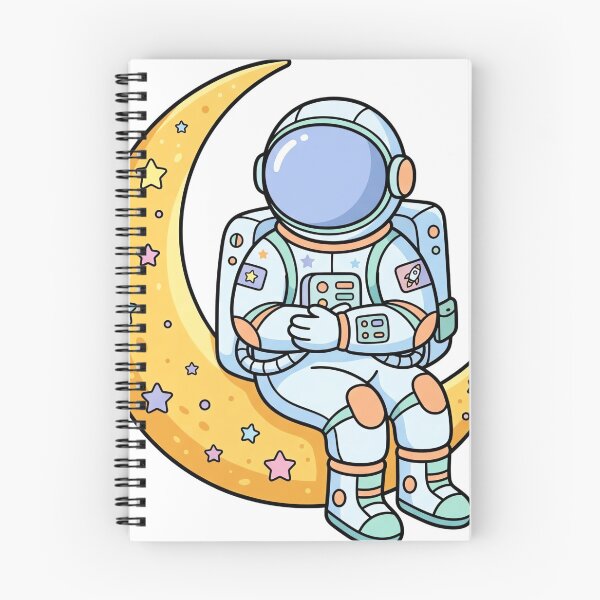 Item preview, Cute Astronaut Sitting On Golden Crescent Moon designed and sold by vienaphi.