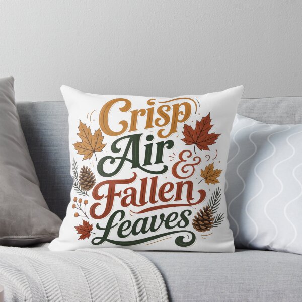 Item preview, Crisp Air Fallen Leaves Autumn Typography Quote designed and sold by OlesiaCraft.