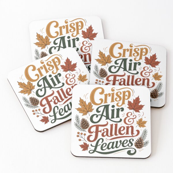 Item preview, Crisp Air Fallen Leaves Autumn Typography Quote designed and sold by OlesiaCraft.