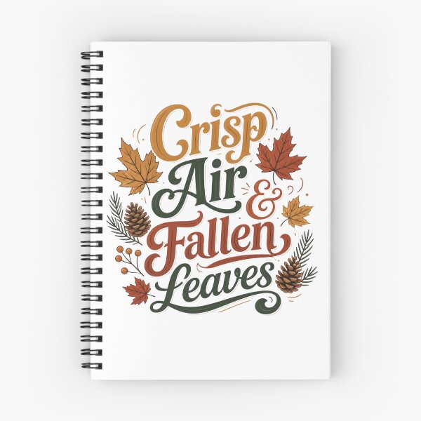 Item preview, Crisp Air Fallen Leaves Autumn Typography Quote designed and sold by OlesiaCraft.