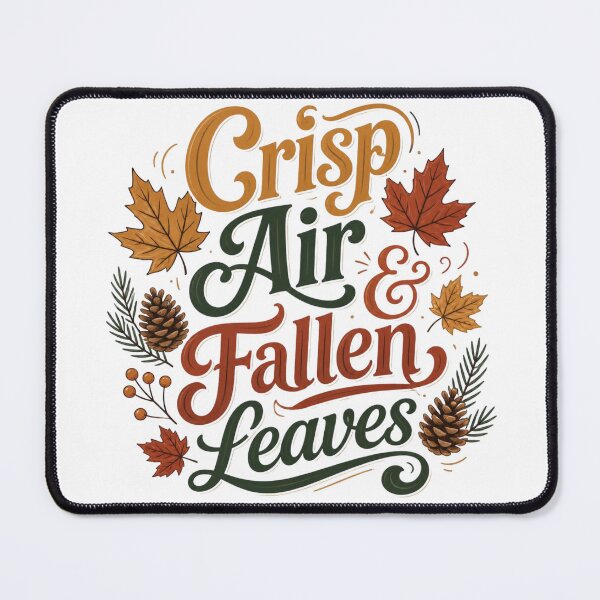 Item preview, Crisp Air Fallen Leaves Autumn Typography Quote designed and sold by OlesiaCraft.