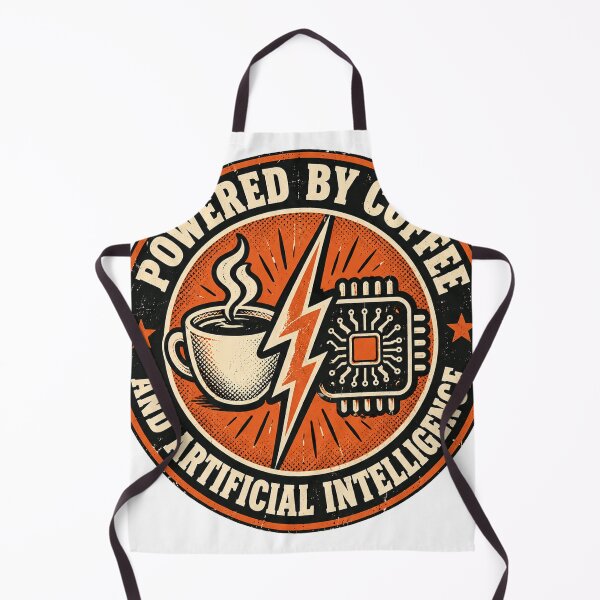 Item preview, Powered by Coffee and AI Shirt | Funny Tech Lover Tee | Trendy Coffee Addict Graphic T-Shirt designed and sold by RokomariFabric.