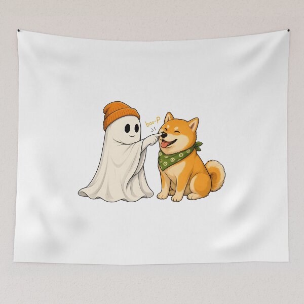 Item preview, Ghost Boops Happy Dog Nose Boo-p Funny Cute designed and sold by OlyvieArt.