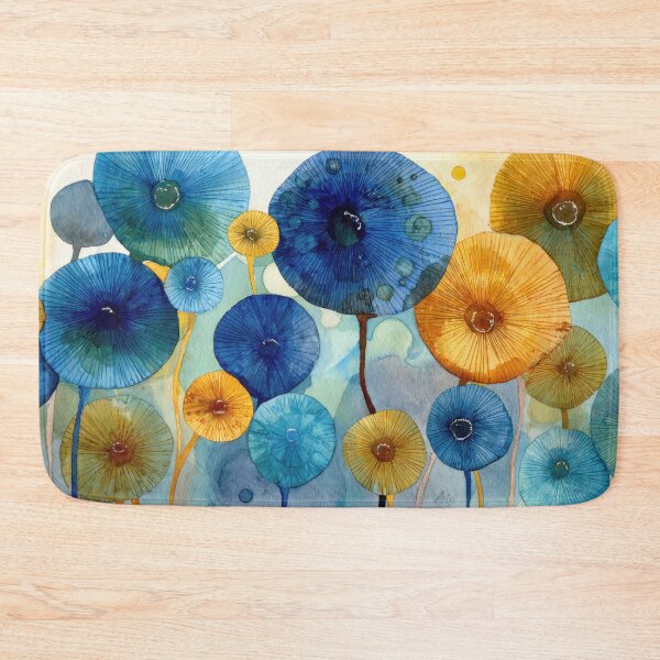 Item preview, Colorful flower shapes on a canvas designed and sold by anytka.