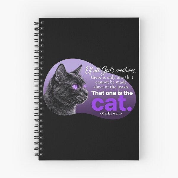 Item preview, That One Is The Cat - Mark Twain Quote - Black Cat With Purple Eyes designed and sold by Vibe-Vary.