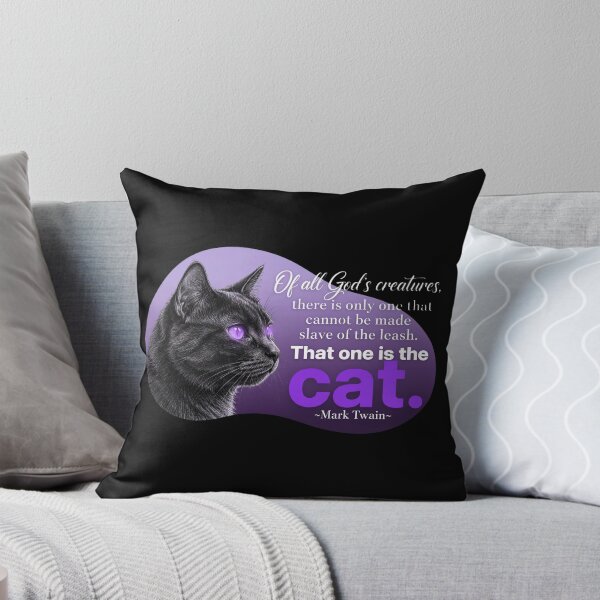 Item preview, That One Is The Cat - Mark Twain Quote - Black Cat With Purple Eyes designed and sold by Vibe-Vary.