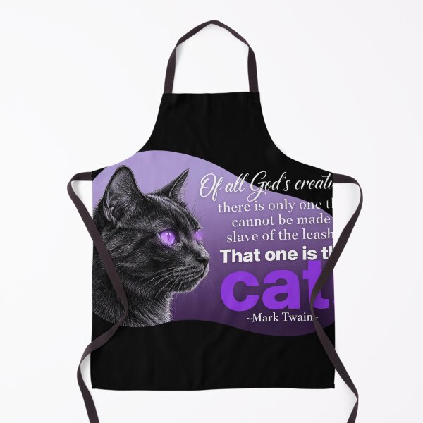 Item preview, That One Is The Cat - Mark Twain Quote - Black Cat With Purple Eyes designed and sold by Vibe-Vary.