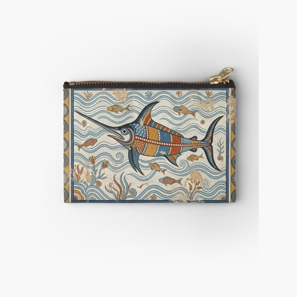 Item preview, The Aegean Charger: Minoan Bronze Age Swordfish Marine Fresco Art designed and sold by FreiherrPK.