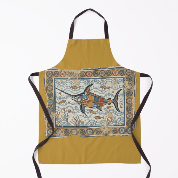 Item preview, The Aegean Charger: Minoan Bronze Age Swordfish Marine Fresco Art designed and sold by FreiherrPK.