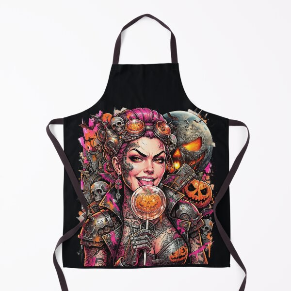 Item preview, Halloween Cyberpunk Pink Lollipop Pumpkin Witch designed and sold by Voodoo Store Paranormal Collections.