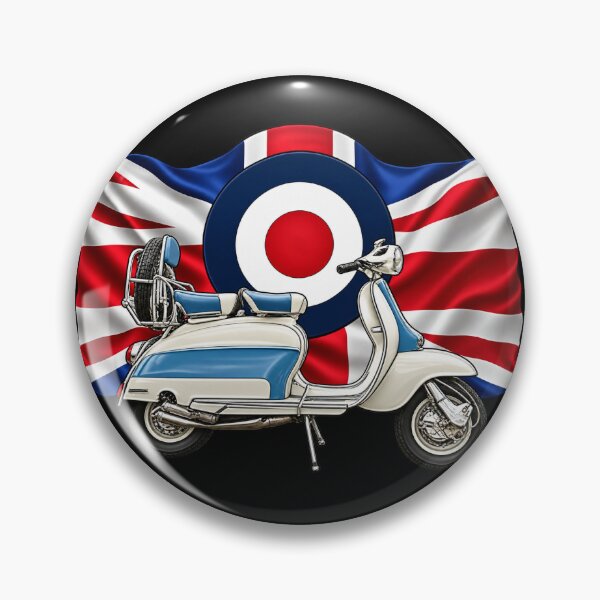 Item preview, Classic Lambretta Scooter with Union Jack & RAF Roundel | Vintage Mod Scooter Design designed and sold by GarnerSupplyCo.