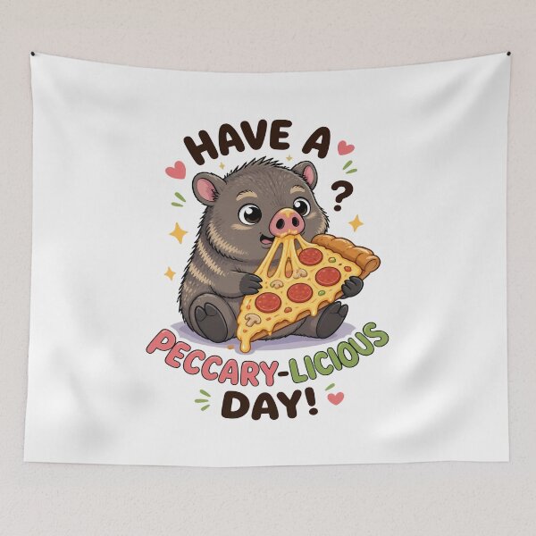 Item preview, Cute Javelina Pizza Lover - Collared Peccary designed and sold by Art-Arcade6.
