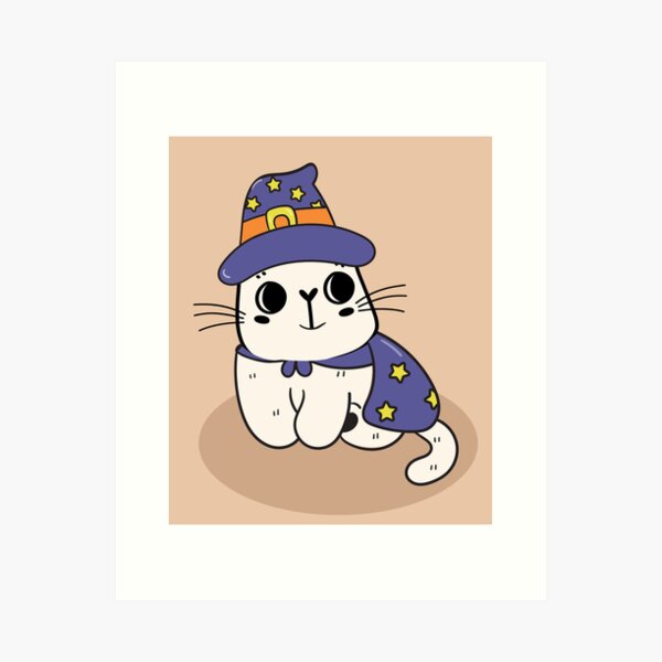 Item preview, White Cat with Magic Costume and Start Pattern designed and sold by AlginaPugachova.