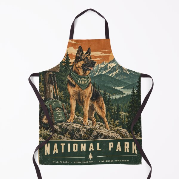 Item preview, German Shepherd Mountain Hiker Poster designed and sold by A Light Worker.