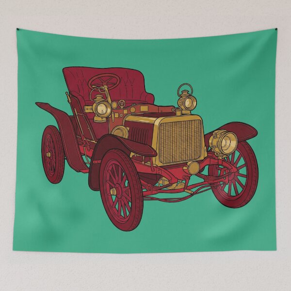 Item preview, The Brighton Runaway: 1904 Darracq 12 HP Veteran Brass Era Car Art designed and sold by FreiherrPK.