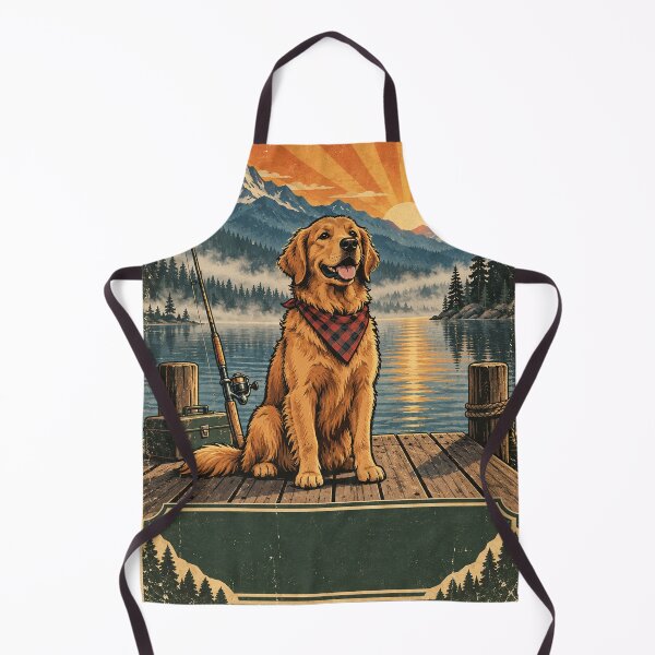 Item preview, Golden Retriever Fishing at Sunrise Lake designed and sold by A Light Worker.