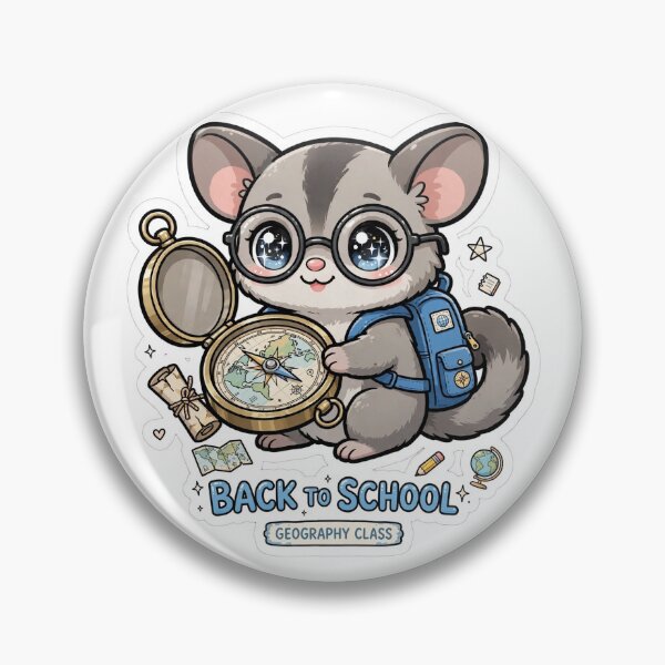 Item preview, Kawaii Sugar Glider Geography Compass Explorer designed and sold by Wildlife-Walk.