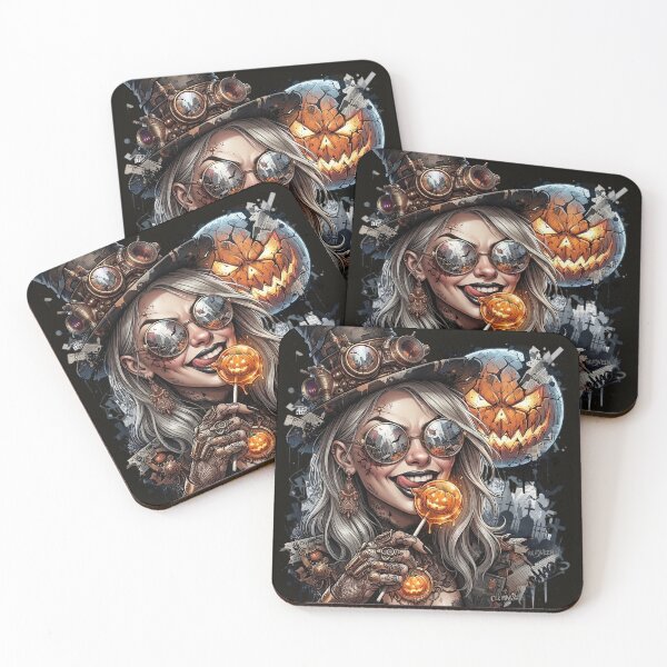 Item preview, Halloween Steampunk Witch Lollipop Pumpkin Glasses designed and sold by Voodoo Store Paranormal Collections.