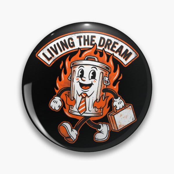 Item preview, Living The Dream - Dumpster Fire Vintage Cartoon Mascot designed and sold by TontikDesign.