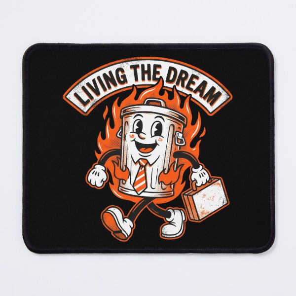 Item preview, Living The Dream - Dumpster Fire Vintage Cartoon Mascot designed and sold by TontikDesign.