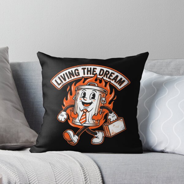 Item preview, Living The Dream - Dumpster Fire Vintage Cartoon Mascot designed and sold by TontikDesign.