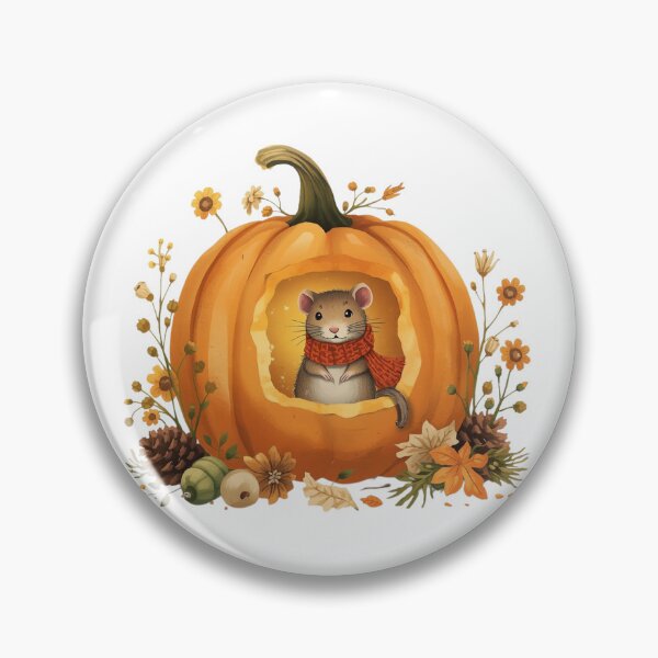 Item preview, Cute Mouse Inside Pumpkin Cozy Autumn designed and sold by OlesiaCraft.