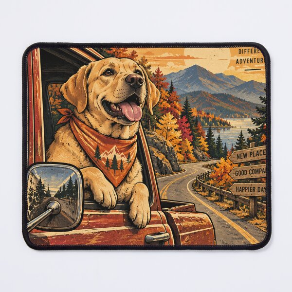 Item preview, Labrador Retriever Autumn Road Trip designed and sold by A Light Worker.